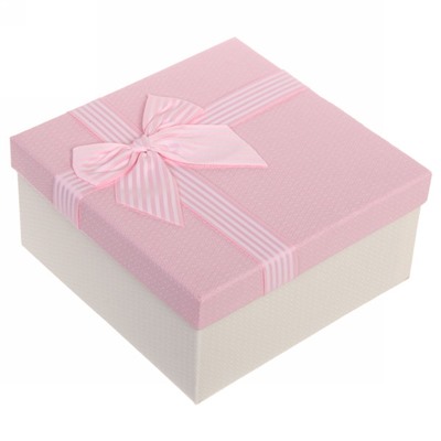 Коробка подарочная "Элегия" , цвет розовый, 19*19*9,5 см