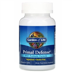 Garden of Life, Primal Defense, пробиотическая формула с HSO, 90 вегетарианских капсуловидных таблеток