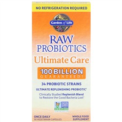 Garden of Life, RAW Probiotics Ultimate Care, 30 вегетарианских капсул