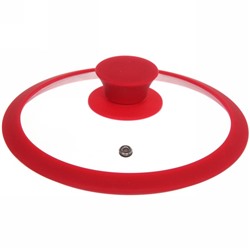 Крышка для посуды 18см красная силиконовая ручка