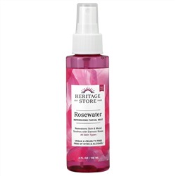 Heritage Store, Rosewater, Refreshing Facial Mist, 4 fl oz (118 ml)