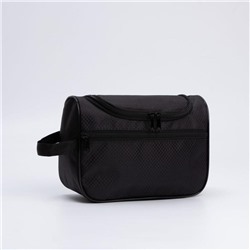 Косметичка-сумка, отдел на молнии, наружный карман, с ручкой, цвет чёрный