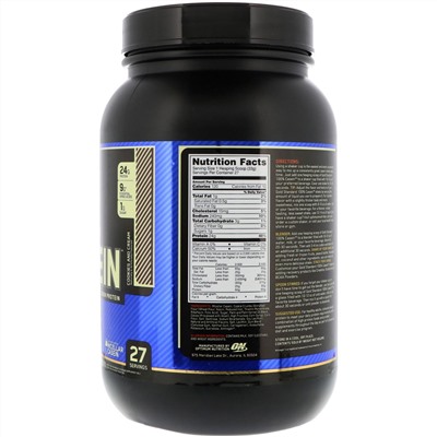 Optimum Nutrition, Gold Standard 100% Casein, казеин со вкусом печенья и сливок, 909 г (2 фунта)