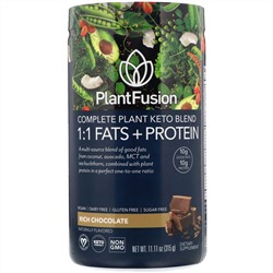 PlantFusion, Растительный комплекс для кетодиеты, жиры и белки 1:1, со вкусом шоколада, 315 г