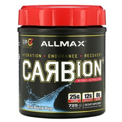 ALLMAX Nutrition, CARBion+ with Electrolytes, Blue Bomb Pop, 25.6 oz (725 g)