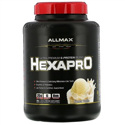 ALLMAX Nutrition, Hexapro, смесь из 6 протеинов ультрапремиального качества, французская ваниль, 2,27 кг (5 фунтов)