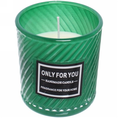 Свеча "Only For You-Anastasia" 7*7,5см в подсвечнике, в коробке, цвет зеленый X003
