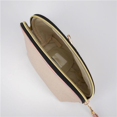 Косметичка-сумка, отдел на молнии, с ручкой, цвет золотистый, «Бант»