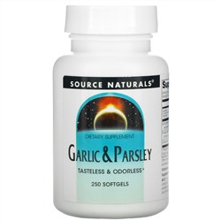 Source Naturals, Чеснок и петрушка, 250 гелевых капсул