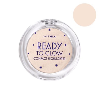 Хайлайтер для лица Vitex Ready To Glow компактный, для светлой кожи, тон 201 Rose glow