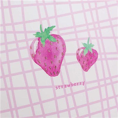 Пакет подарочный (XS) "Strawberry two", cell white (22*22*10)