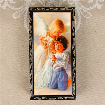 Шкатулка - купюрница «Ангелочки», 8,5×17  см, лаковая миниатюра
