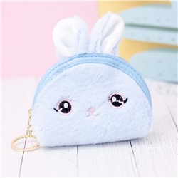 Кошелёк меховой "Cute bunny", blue