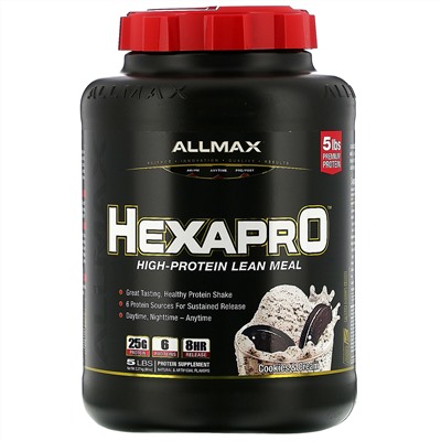 ALLMAX Nutrition, Hexapro, высокобелковое обезжиренное питание, вкус печенья со сливками. 2,27 кг (5 фунтов)