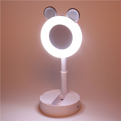 Настольная лампа складная с зеркалом "Marmalade-Чудо мишка" LED цвет белый
