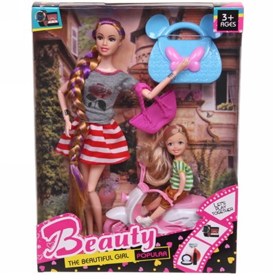Набор модницы "Beauty Popular" (кукла с аксессуарами), в ассортим., 33*24*5 см
