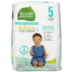 Seventh Generation, Sensitive Protection Diapers, Size 5, 27- 35 lbs, 19 Diapers