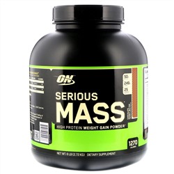 Optimum Nutrition, Serious Mass, порошок для набора веса с высоким содержанием белка, шоколад и арахисовое масло, 2,72 кг (6 фунтов)