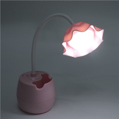 Настольная лампа "Marmalade-Цветок" LED цвет розовый, с подстаканником и держателем для телефона