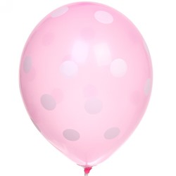 Воздушные шары "Горошек" 25шт 10"/25см розовый