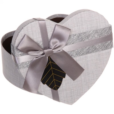 Коробка подарочная "Биение сердца", цвет серый 16*14*6 см