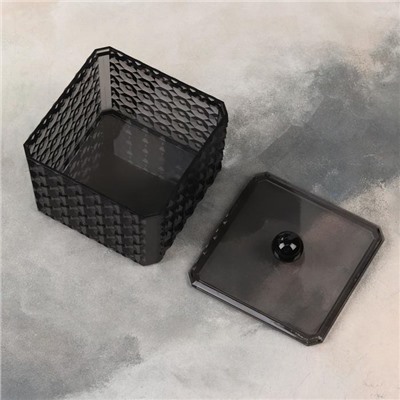 Контейнер для косметических принадлежностей «Black Secret», 9,5 × 9,5 × 7 см, цвет чёрный