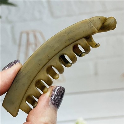 Заколка "Банан" (мраморный пластик) для волос Размер 10 см БН 7
