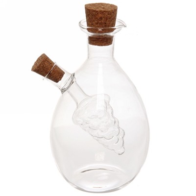 Бутылка стеклянная для специй 500мл "Хай-Тек" с пробковой крышкой, гроздь винограда