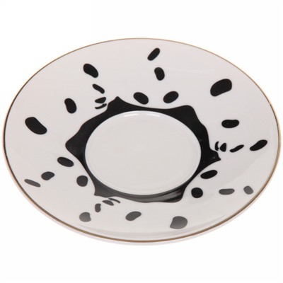 Кофейная пара (зеркальная кружка 90мл+блюдце) анаморфный дизайн "Панды"