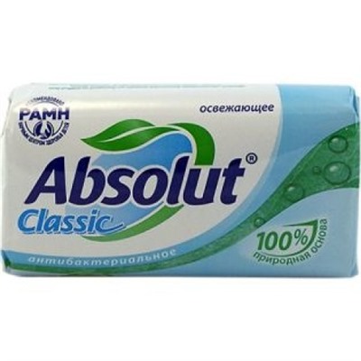 Мыло туалетное Absolut (Абсолют) Classic антибактериальное Освежающее, 90 г