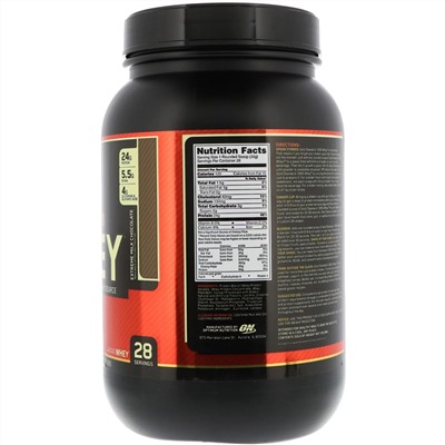 Optimum Nutrition, Gold Standard, 100% Whey, с насыщенным вкусом молочного шоколада, 909 г (2 фунта)