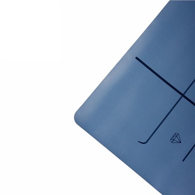 Коврик для йоги 4мм 68*183 см "Грация" 2х сторонний (антискользящее покрытие), голубой/черный