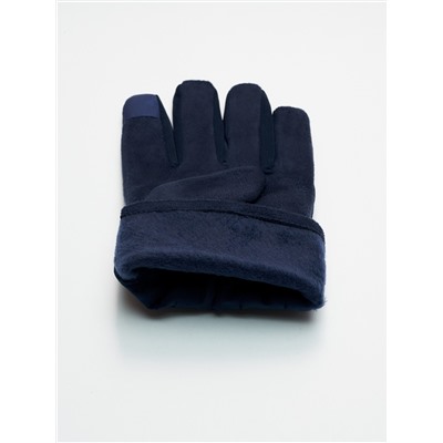 Классические перчатки зимние мужские темно-синего цвета 601TS
