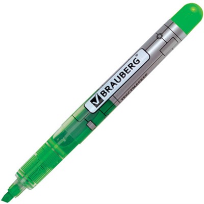 Текстовыделитель Brauberg (Брауберг) Fluo Color, жидкие чернила, цвет зелёный, линия 1-3 мм