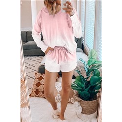 Легкий светло-розовый комплект: худи + шорты