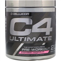 Cellucor, Предтренировочный комплекс C4 Ultimate, вкус клубники и арбуза, 13,4 унции (380 г)