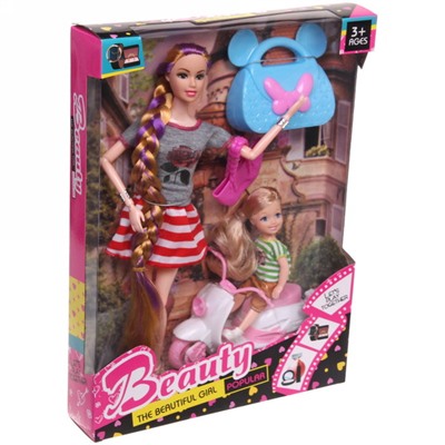 Набор модницы "Beauty Popular" (кукла с аксессуарами), в ассортим., 33*24*5 см
