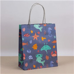 Пакет подарочный (S) "Underwater animals" 21*25.5*10