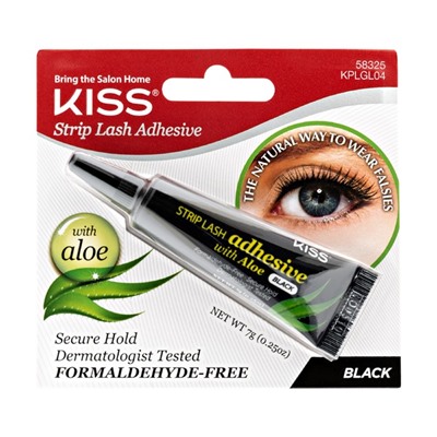 Клей для накладных ресниц Kiss Strip Lash Adhesive KPLGL04, с алое, черный