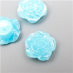 Кабошон Роза, цвет перламутрово-голубой 1,2 см