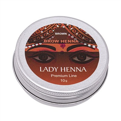 Краска для бровей на основе хны коричневая, Lady Henna Premium Line