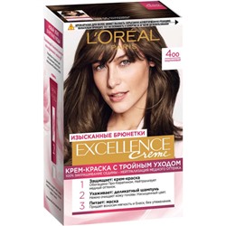 Краска для волос L'Oreal (Лореаль) Excellence, тон 400 - Каштановый