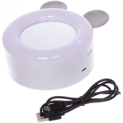 Настольная лампа складная с зеркалом "Marmalade-Чудо мишка" LED цвет белый