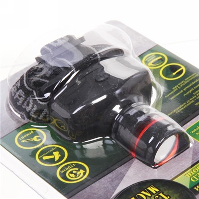 Фонарь налобный 1LED zoom