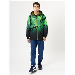 Куртка двусторонняя для мальчика зеленого цвета 221Z