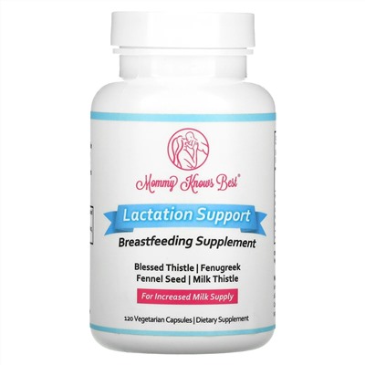 Mommy Knows Best, Lactation Support, 120 Vegetarian Capsules