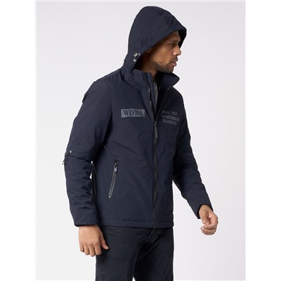Куртка мужская с капюшоном темно-синего цвета 88601TS