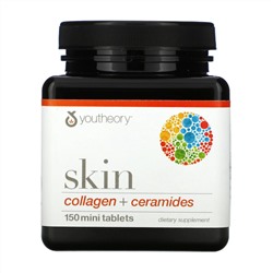 Youtheory, Skin, Collagen + Ceramides, 150 Min Tablets