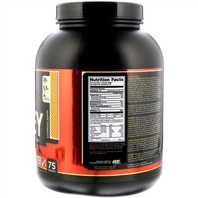 Optimum Nutrition, Gold Standard 100% Whey, сыворотка со вкусом клубники и банана, 2,27 кг (5 фунтов)