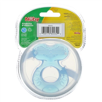 Nuby, Teethe Eez, Soothing Teether, Blue, 3+m, 2 Piece Set